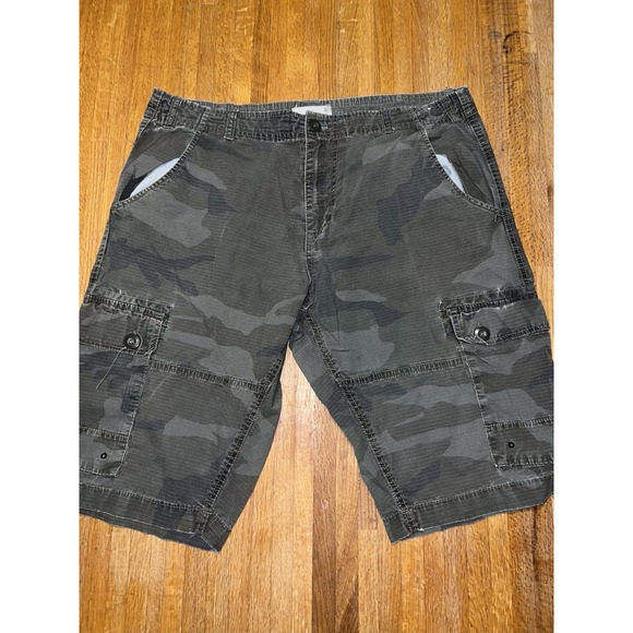Route 66 Men 40 Green Camo Cargo Camouflage Camping Hiking Outdoors‎ Shorts - Picture 1 of 5